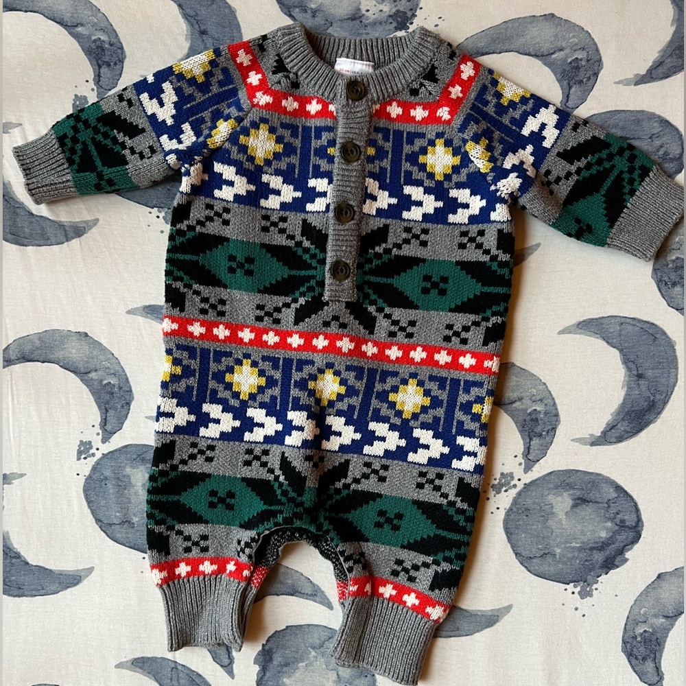 Hanna Andersson Festive Knit Kids One Piece